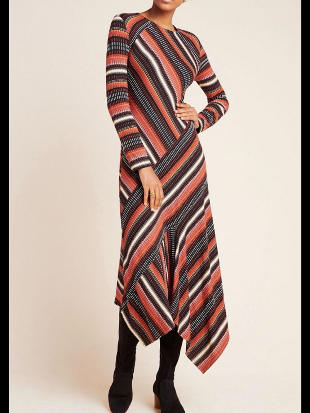 Anthropologie Maeve dress Parkside knit dress in a stripped pattern size med